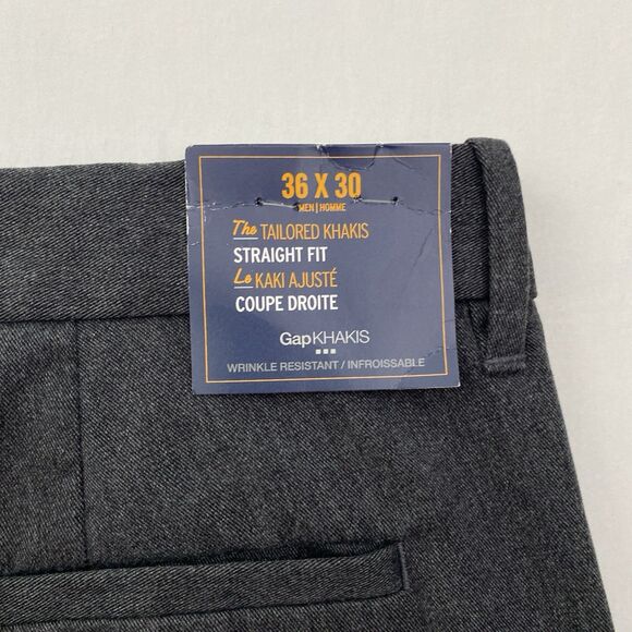 Gap Pants Mens 36x30 Gray Dress Trouser Tailored Straight Fit Career NWT - Picture 5 of 11